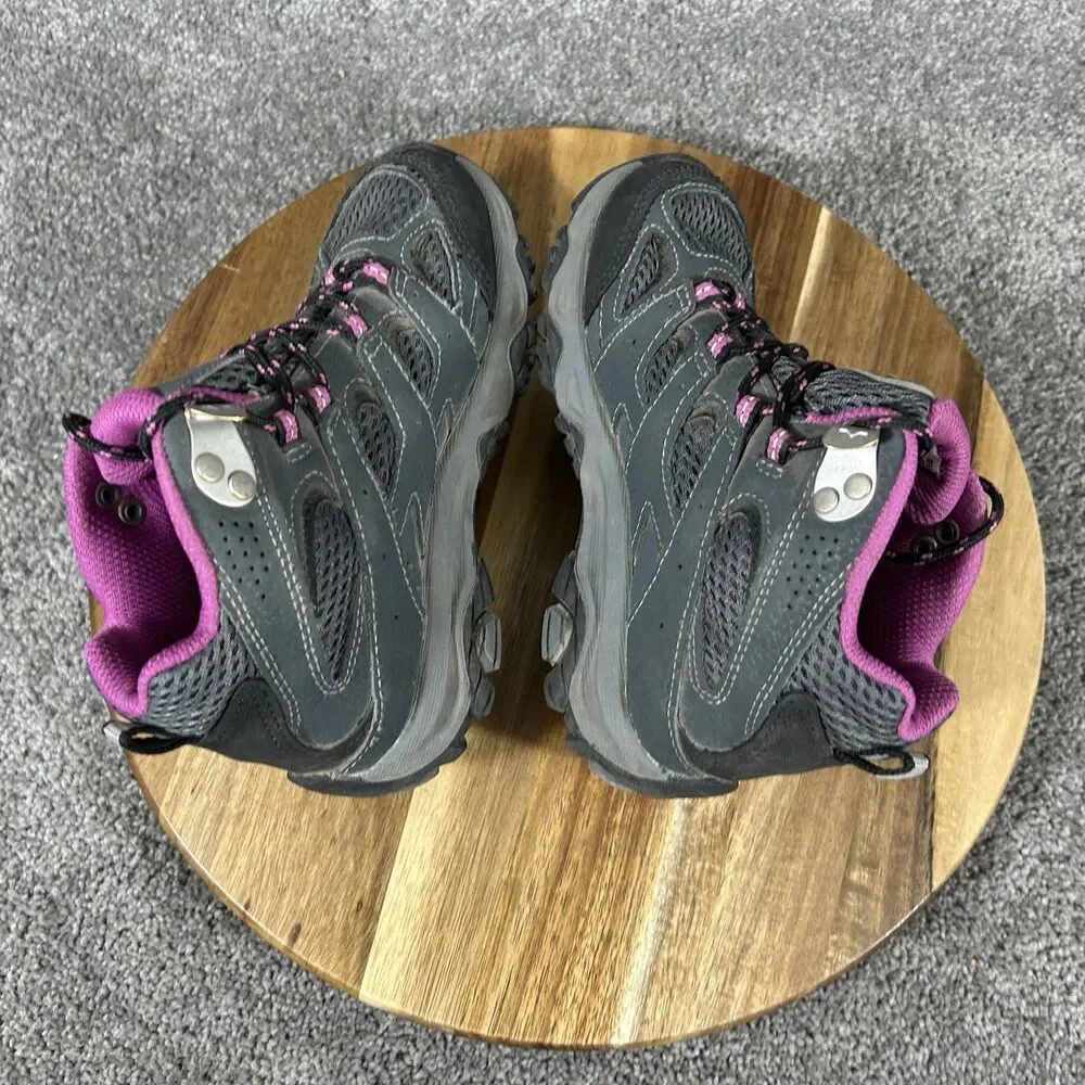 Merrell Moab 3 Mid MK165703 Kids Size 12 Granite Berry Hiking Trail Shoes Used
